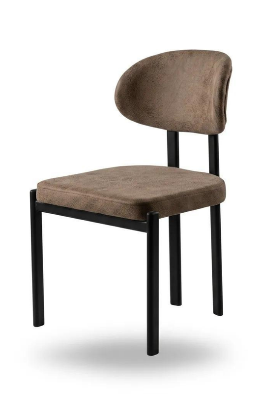 Scaun dining Poly Maro, cadru metalic negru, Horeca, Restaurant