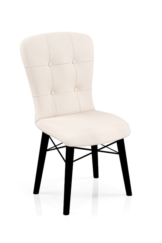 Babyface Safir Scaun Cremă (picioare negru) / Desire Furniture - Desire Furniture