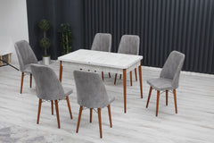 Desire Set masa 80*170 (extensibila) si scaune (6 bucati) Gri / Desire Furniture - Desire Furniture