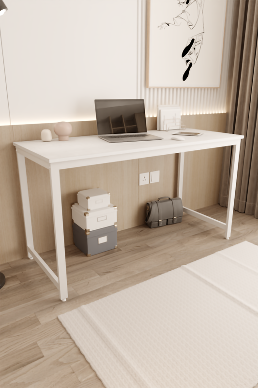 Masă de Birou Modernă și Funcțională – Masă pentru Calculator cu Blat Pin Atlantic și Cadru Metalic