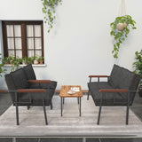 Set Mobilier de Grădină Modern cu Măsuță de Cafea – Canapea 2 Locuri + 2 Fotolii
