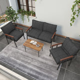 Set Mobilier de Grădină Modern cu Măsuță de Cafea – Canapea 2 Locuri + 2 Fotolii