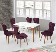 Lord Set masa 80*170 (extensibila) si scaune (6 bucati) Damson / Desire Furniture - Desire Furniture
