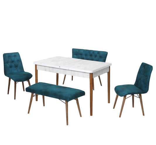 Set de Banca Albastru / Desire Furniture Masa (Extendible) 80*170 - Desire Furniture