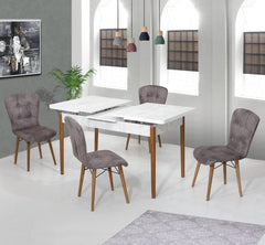 Safir Set masa 70*140 (extensibila) si scaune (4 bucati) Gri / Desire Furniture - Desire Furniture