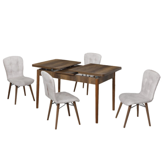 Safir Set masa 70*140 (extensibila) si scaune (4 bucati) Cremă / Desire Furniture - Desire Furniture