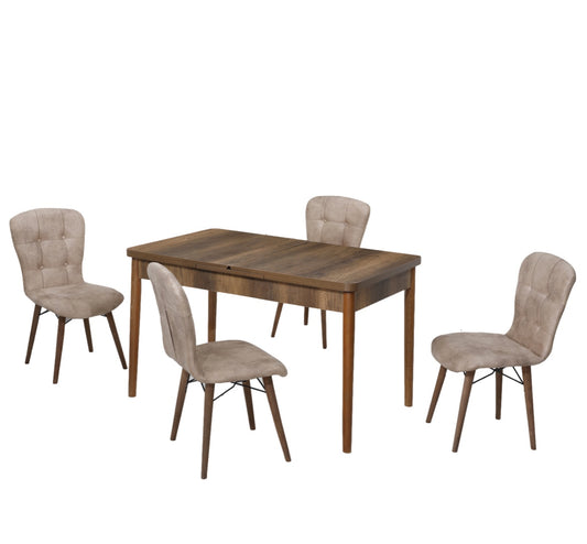 Safir Set masa 70*140 (extensibila) si scaune (4 bucati) Maro / Desire Furniture - Desire Furniture