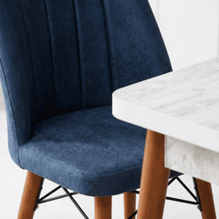 Desire Set Masa 80*170 Extensibila si Scaune 6 bucati Albastru