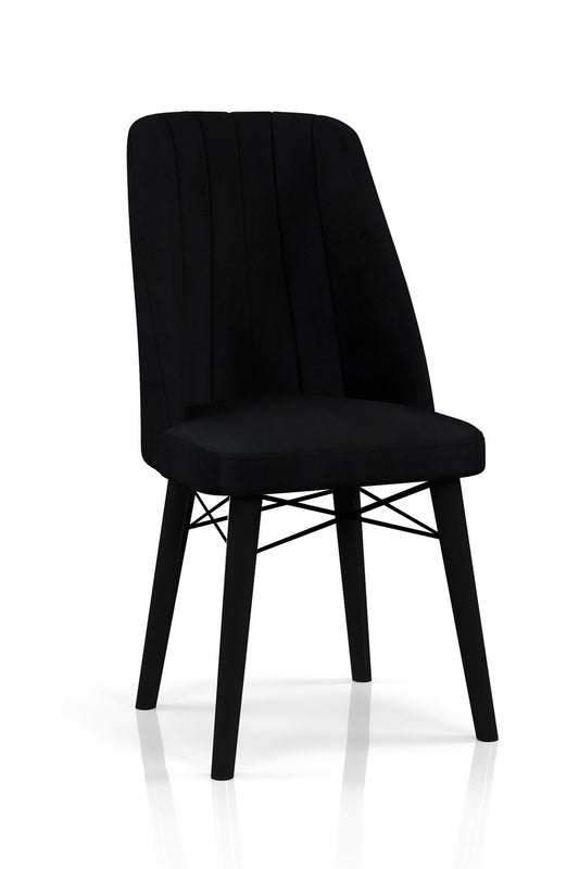 Babyface Madrid Set Masa Extensibila 80 x 130-170 cm si Scaune 6 bucati Negru