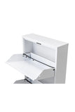 Pantofar metalic alb cu 4 uși, organizator încălțăminte slim, dulap pantofi modern pentru hol