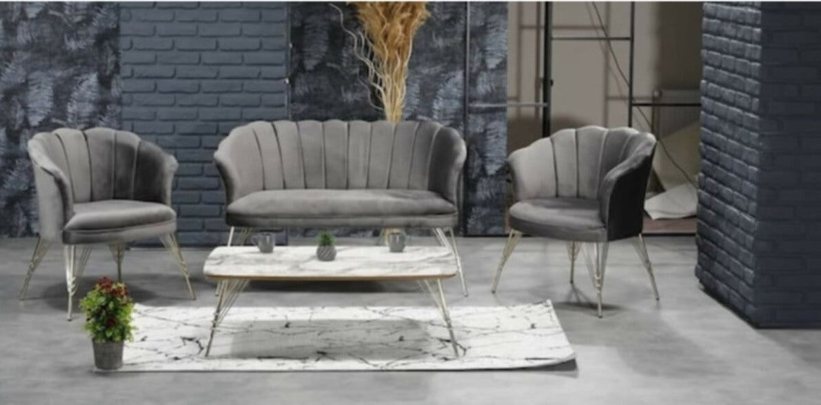 Cafea Set (Daisy) 3+1+1 Gri / Desire Furniture - Desire Furniture
