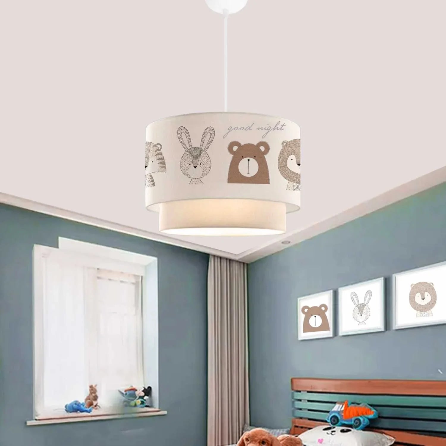 Desire Lampă suspendată cu tort imprimat din material textil pentru copii, pentru camera copiilor - Desire Furniture