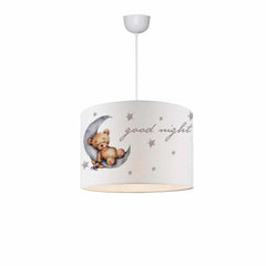 Desire Lampă suspendată pentru camera copiilor cu imprimeu textil și ursuleți de pluș drăguți, 28' - Desire Furniture