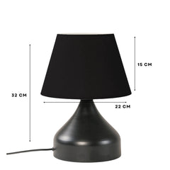 Desire Abajur din material textil negru cu corp metalic Milano - Desire Furniture