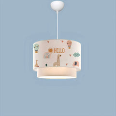 Desire Lampă suspendată cu imprimeu textil Home Hello Friends, pentru camera copiilor - Desire Furniture