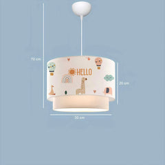Desire Lampă suspendată cu imprimeu textil Home Hello Friends, pentru camera copiilor - Desire Furniture