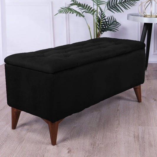 TABURET CHESTER CU DEPOZITARE NEGRU / Desire Furniture - Desire Furniture