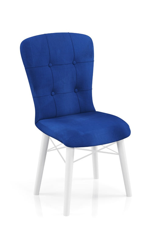 Babyface Safir Scaun Albastru (picioare albe) / Desire Furniture - Desire Furniture