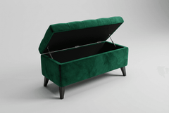 Taburet Chester cu Depozitare Verde