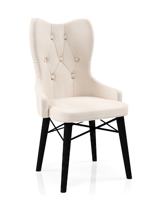 Babyface Lord Scaun Cremă (Picior Negru) / Desire Furniture - Desire Furniture