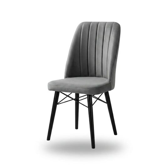 Verona Set Masa Extensibila (Negru Marmura)  80x 135 (80 x 178) Si Scaun 6 Buc, Aur Detalii, Horeca, Bucatarie, Living