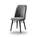 Verona Set Masa Extensibila (Negru Marmura)  80x 135 (80 x 178) Si Scaun 6 Buc, Aur Detalii, Horeca, Bucatarie, Living