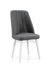 Babyface Madrid Set Masa Extensibila 80 x 130-170 cm  si Scaune 6 Bucati Gri Antracit