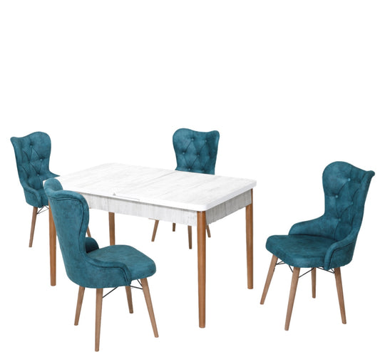 Lord Set masa 70*140 (extensibila) si scaune (4 bucati) Albastru / Desire Furniture - Desire Furniture