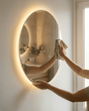 Oglindă LED pentru baie și chiuvetă, cu diametrul de 60 cm