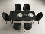 Sormis Set Extensibila 80x 135 (80 x 178) Si Scaun 6 Buc Negru Picior Negru