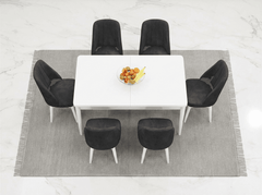 Babyface Madrid Set Masa Extensibila 80 x 130-170 cm  si Scaune 6 Bucati Gri Antracit