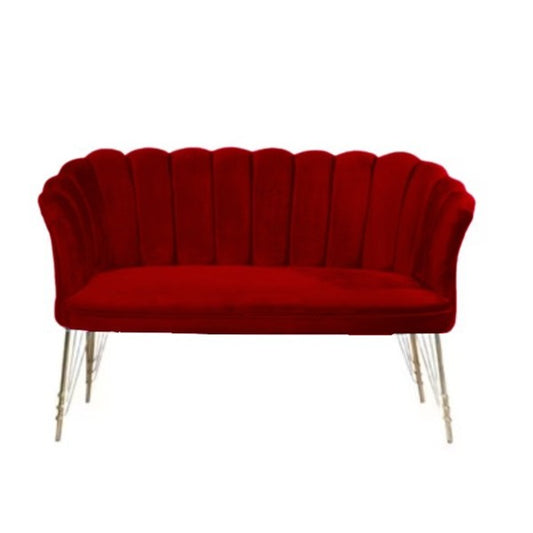 Canapea 3 ( triplu ) (Daisy) Burgundia Babyface textil, picioare metalice placate cu aur / Desire Furniture - Desire Furniture