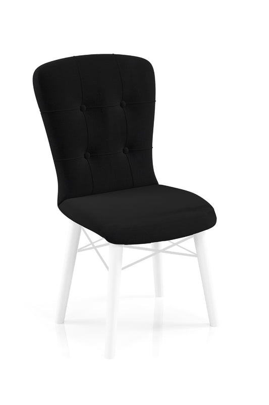 Babyface Safir Scaun Negru (piciore albe) / Desire Furniture - Desire Furniture
