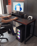 Masă de Birou Modernă și Funcțională – Masă pentru Calculator cu Blat Pin Atlantic și Cadru Metalic