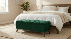 Taburet Chester cu Depozitare Verde