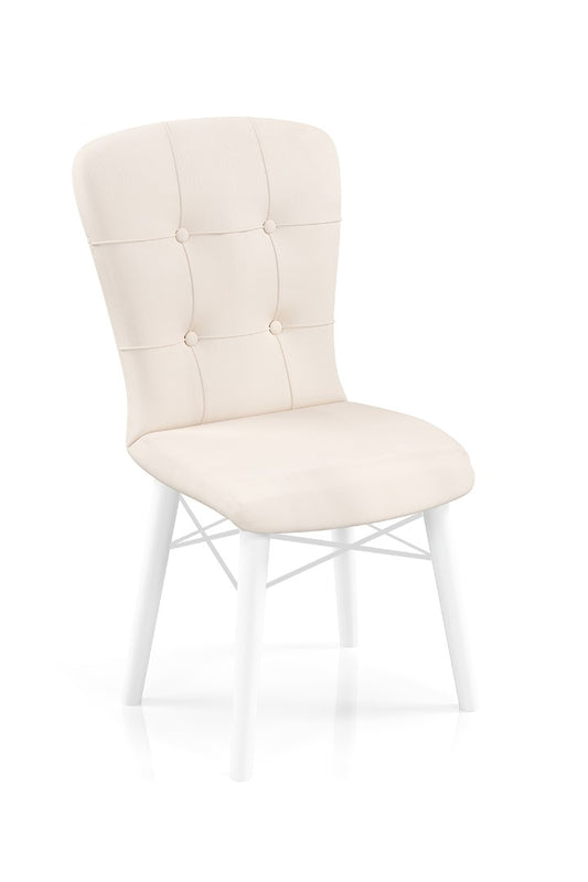 Babyface Safir Scaun Cremă (picioare albe) H / Desire Furniture - Desire Furniture