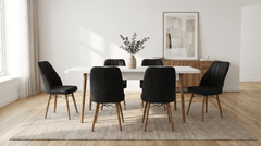 Desire Set Masa 80*170 Extensibila si Scaune 6 bucati Negru