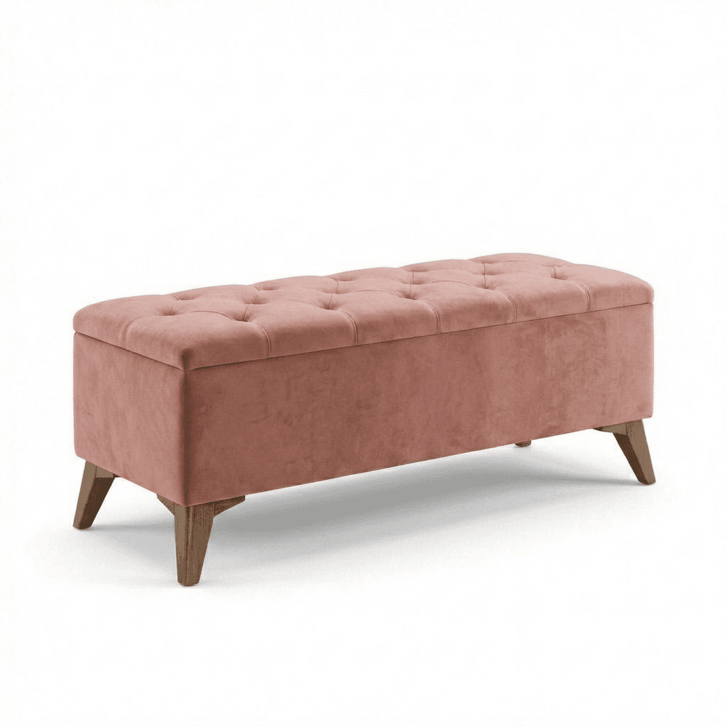 Taburet Chester cu Depozitare Roze