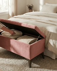 Taburet Chester cu Depozitare Roze