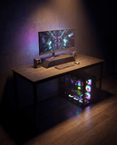 Masă de Birou Modernă și Funcțională – Masă pentru Calculator cu Blat Pin Atlantic și Cadru Metalic