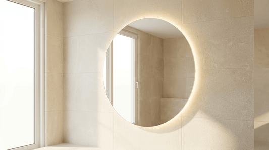 Oglindă LED pentru baie și chiuvetă, cu diametrul de 60 cm