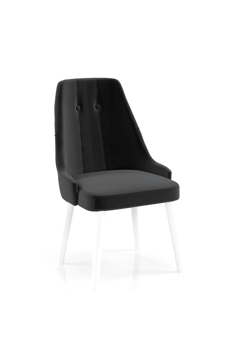 Babyface Eros Scaun Negru (picior albe) / Desire Furniture - Desire Furniture