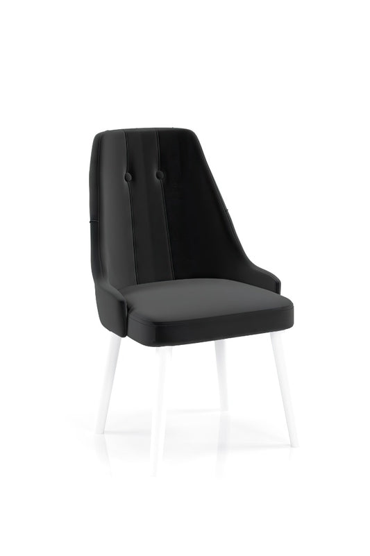 Babyface Eros Scaun Negru (picior albe) / Desire Furniture - Desire Furniture