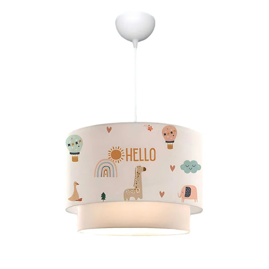 Desire Lampă suspendată cu imprimeu textil Home Hello Friends, pentru camera copiilor - Desire Furniture