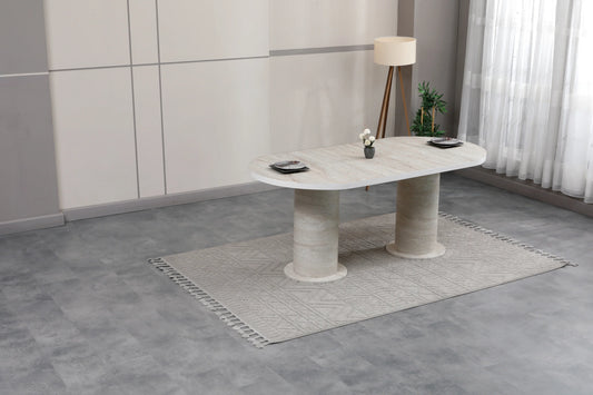 Desire Ada Masa 90*180 cm Marble Traverten - Desire Furniture