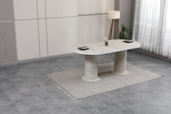 Desire Ada Masa 90*180 cm Marble Traverten - Desire Furniture