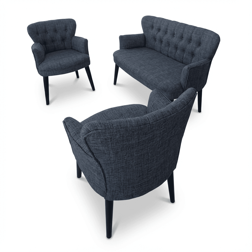 Set Canapea Pera Tea Set - Mobilier Pentru cafenea, birou, balcon, grădină, sufragerie, material textil