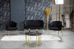 Cafea Set (Daisy) 3+1+1 Negru / Desire Furniture - Desire Furniture