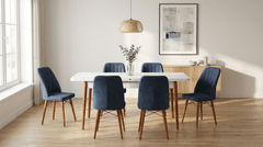 Desire Set Masa 80*170 Extensibila si Scaune 6 bucati Albastru