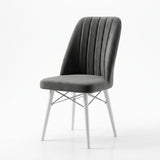 Verona Set Masa Extensibila (Marmura Alba)  80x 135 (80 x 178) Si Scaun 6 Buc, Aur Detalii, Horeca, Bucatarie, Living